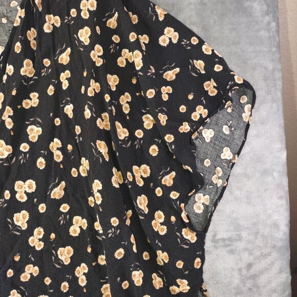 Brandy Melville Black Floral Open Front Drape Cardigan OneSize Effortless layers - Picture 4 of 6